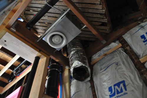 ventilation duct in downstair bathroom